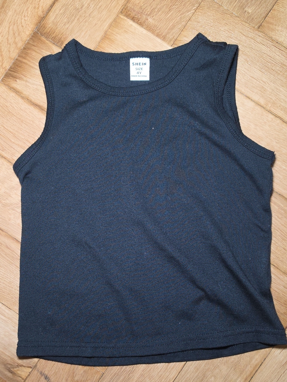 SHEIN Kids Black Ribbed Tank Top